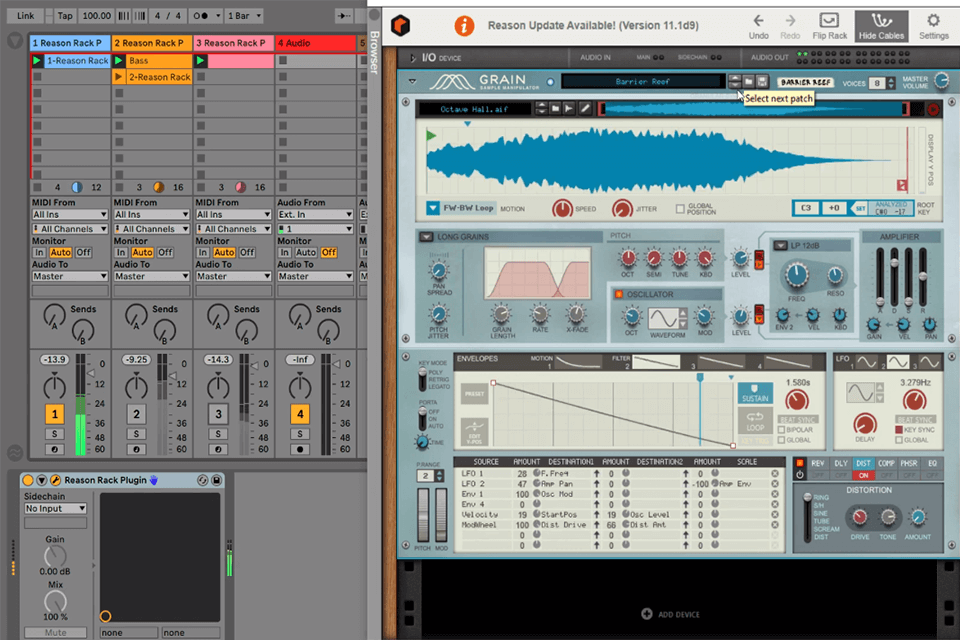 propellerhead reason hip hop production software interface