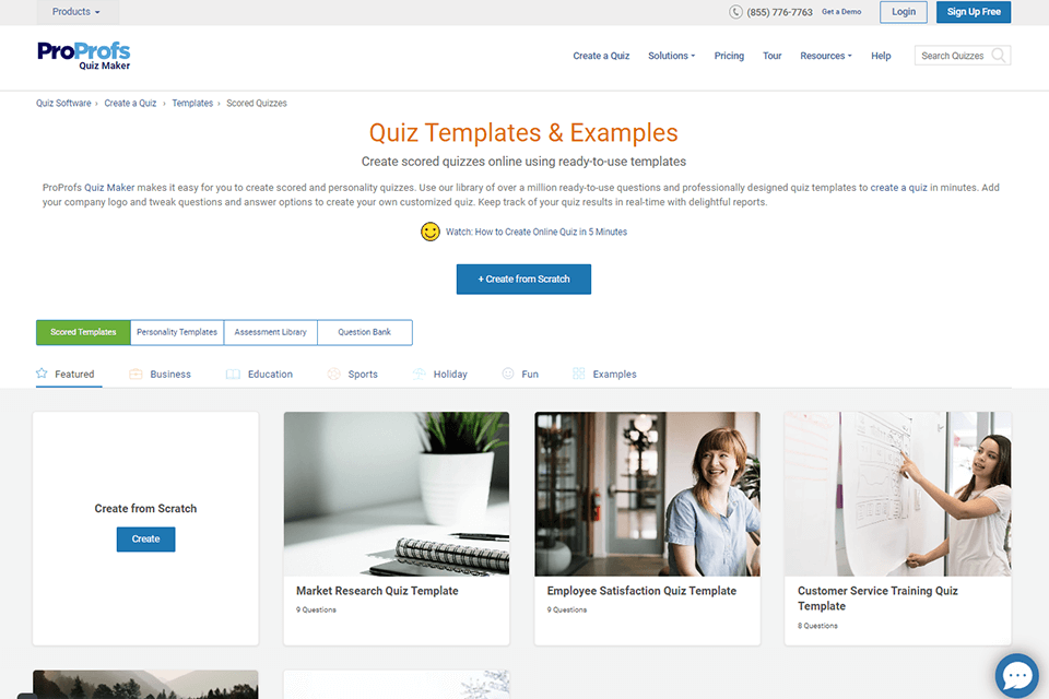 proprofs cuestionario en línea hacer sitio web