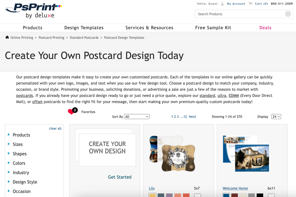 psprint direct mail company interface