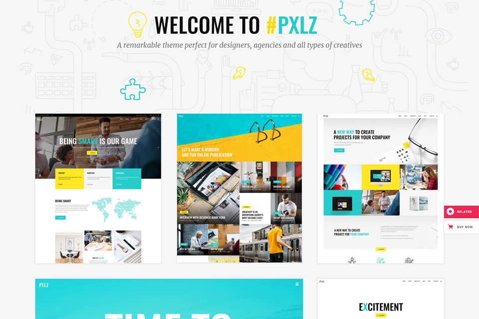 pxlz wordpress theme for graphic designers