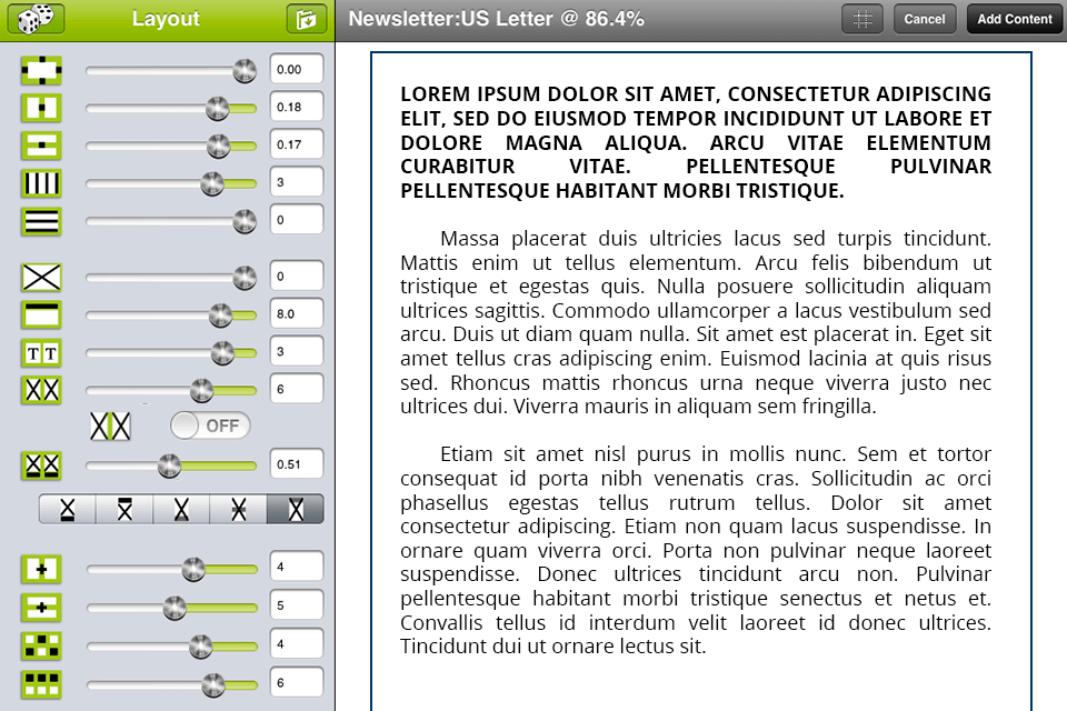 quark designpad typography apps interface