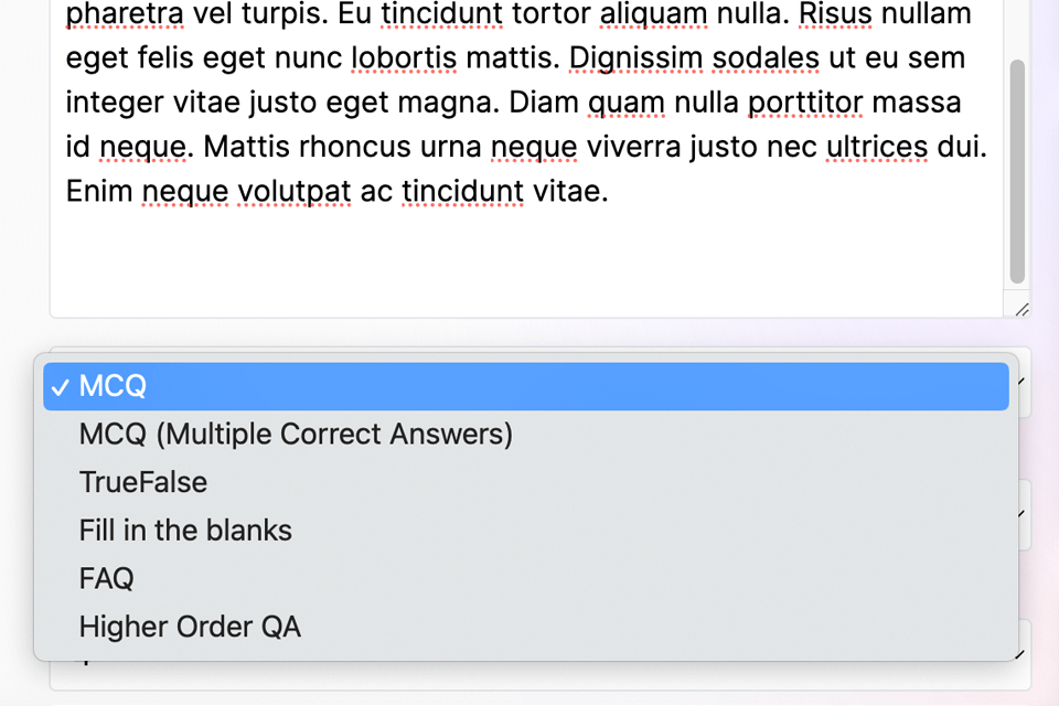 questgen questions types