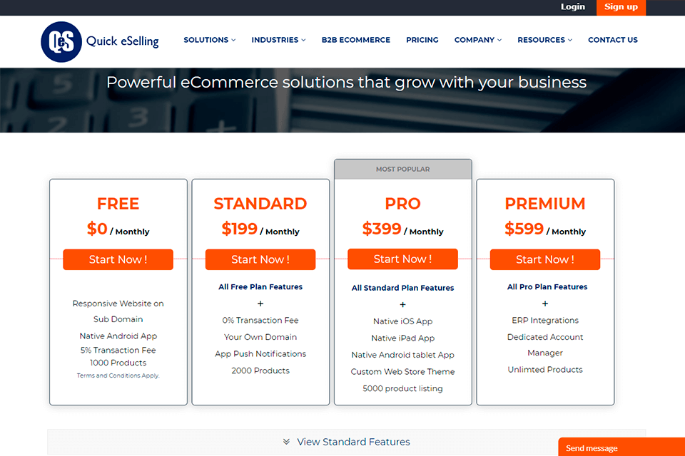 quick eselling platform crm
