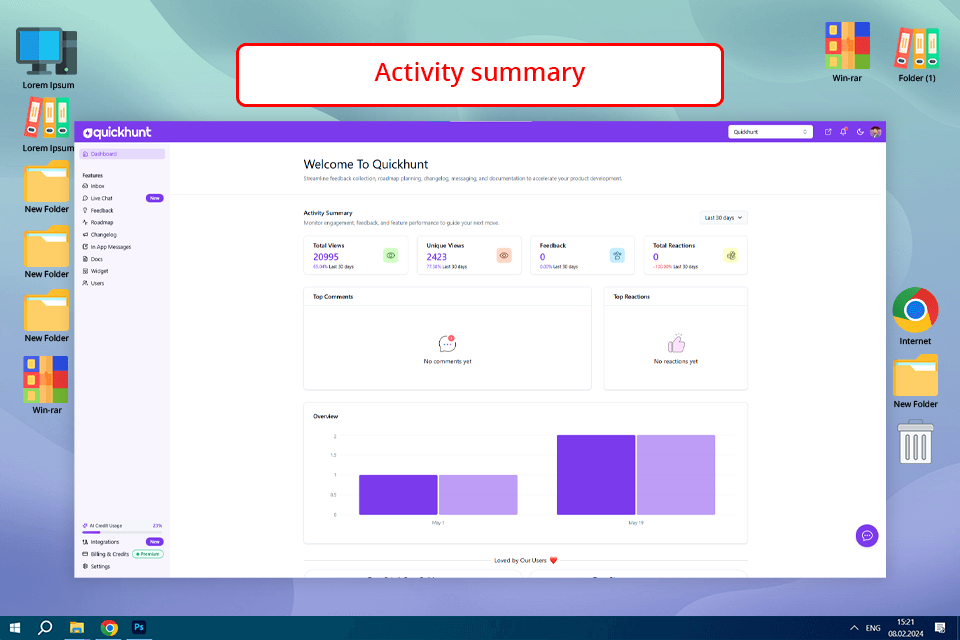quickhunt app product feedback management tools