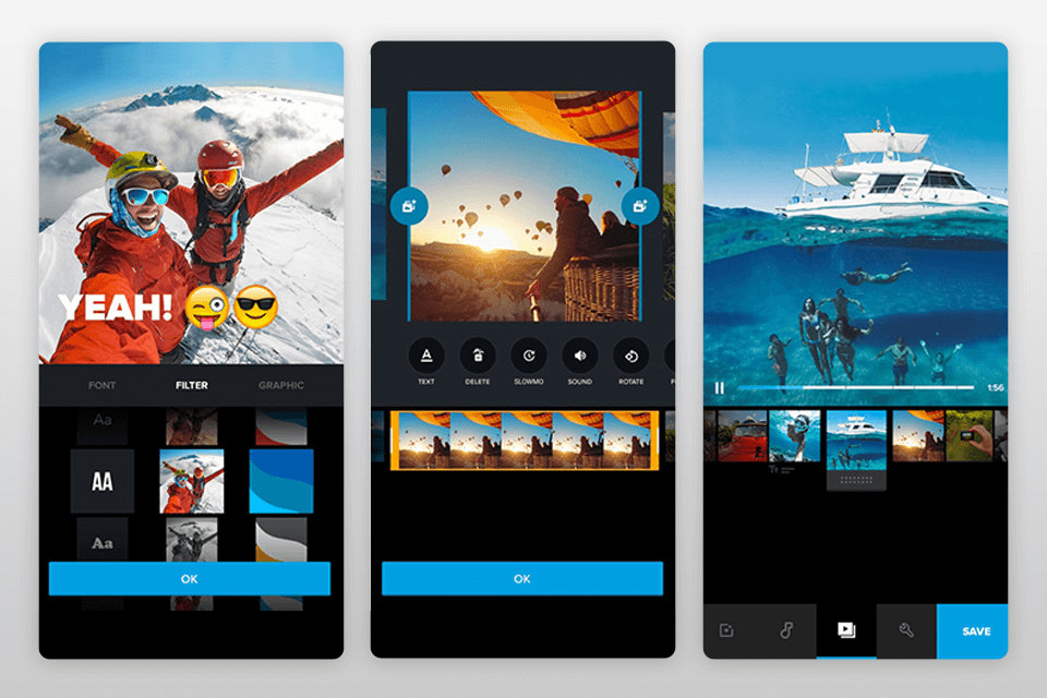 quik tik tok video editing app interface