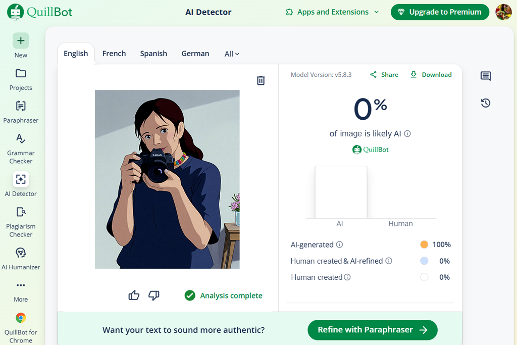 quillbot ai image detector
