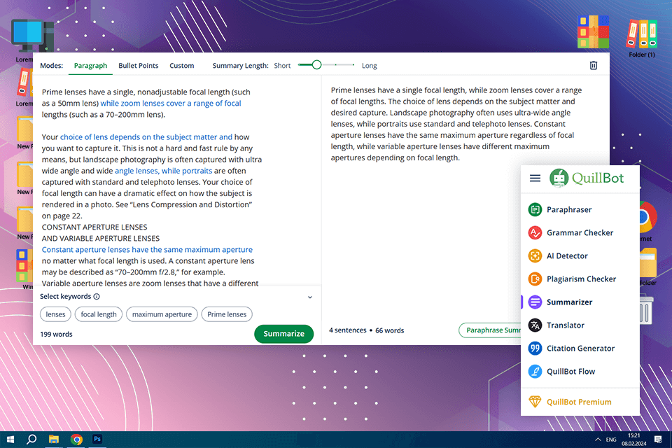 quillbot ai tool for summarizing pdf