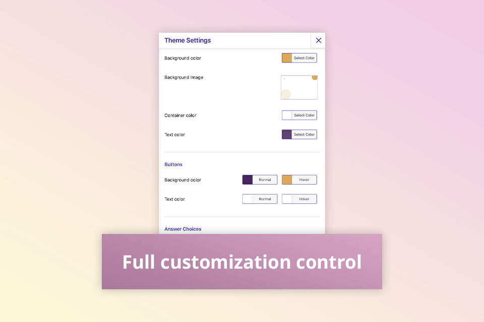 quiz and survey master customization