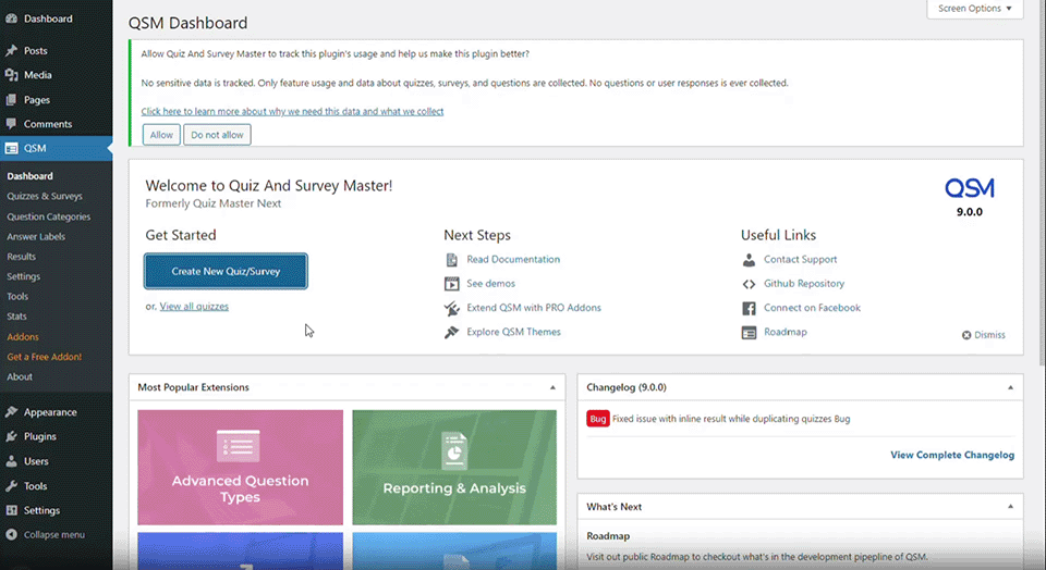 quiz and survey master interface gif