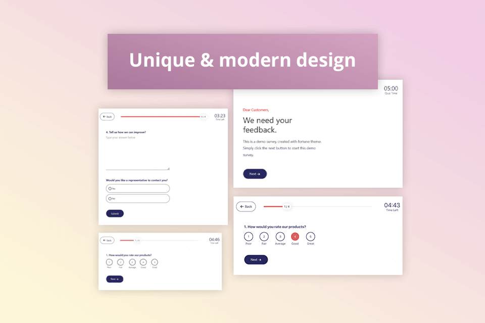 quiz and survey master template design