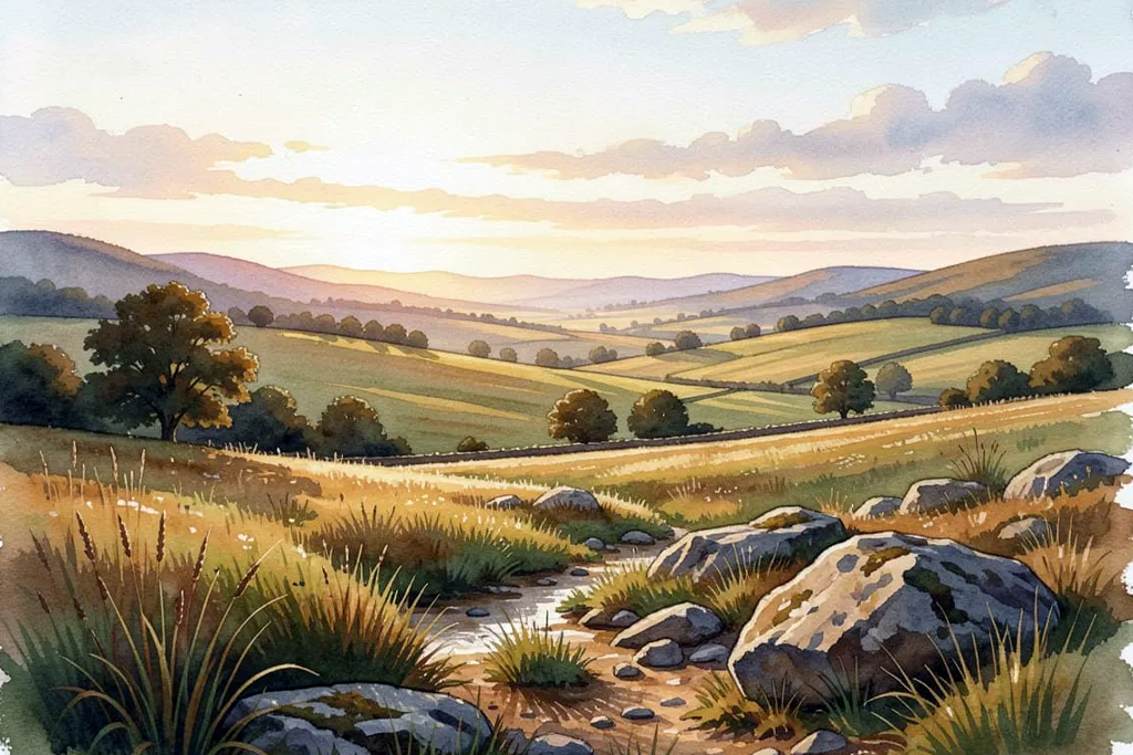 realistic watercolor style