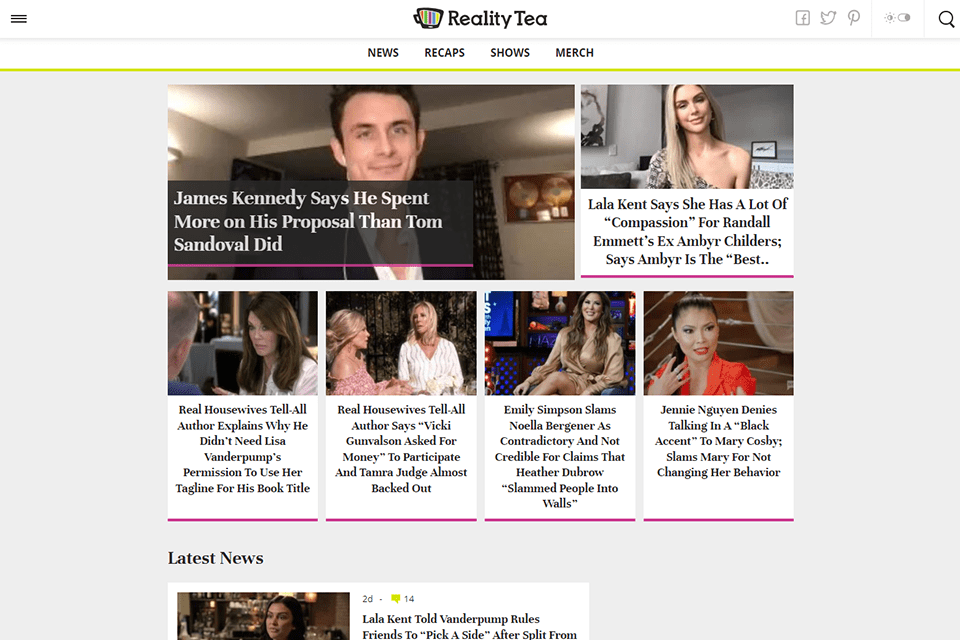 reality tea entertainment blog