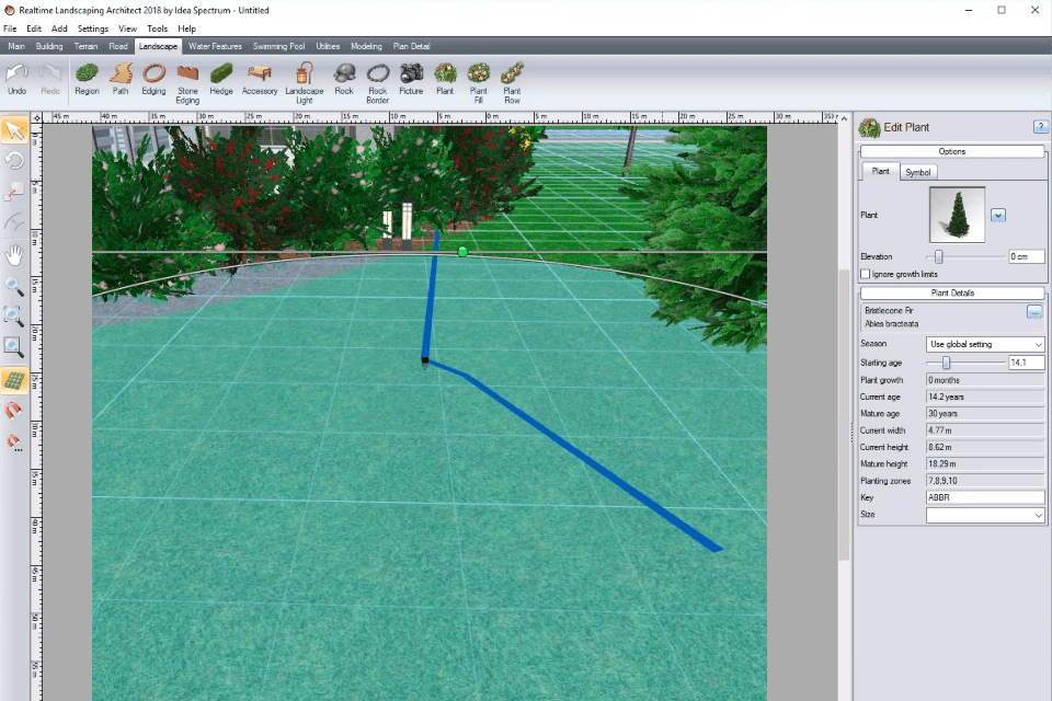 realtime landscaping architect pool design software interface