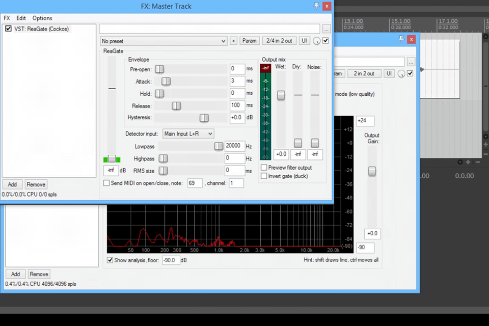 reaper video silence remover interface
