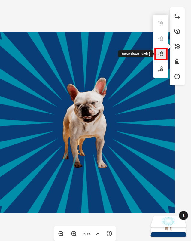 rearrange layers to make a meme in adobe cc express