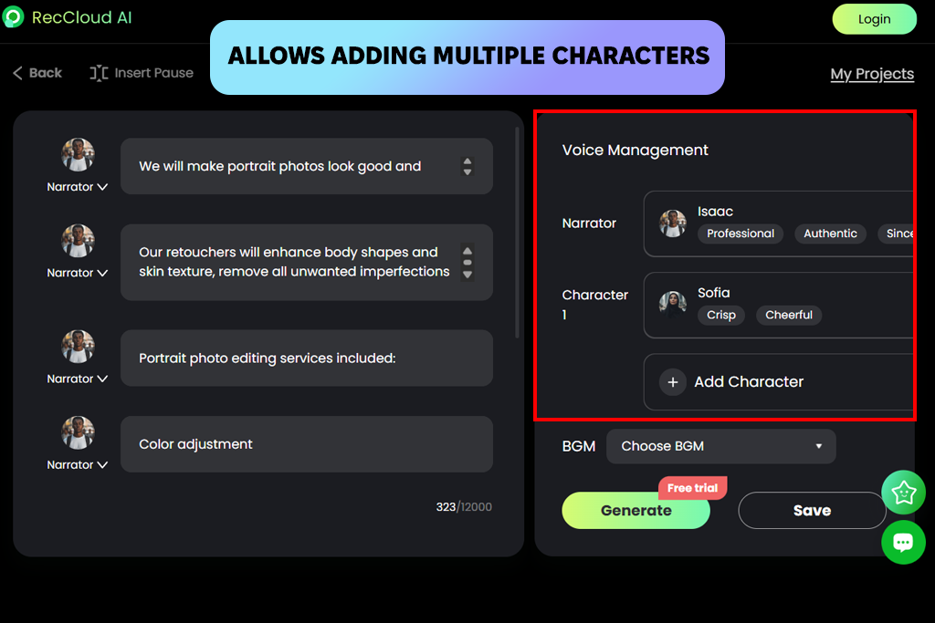 reccloud ai voice generator