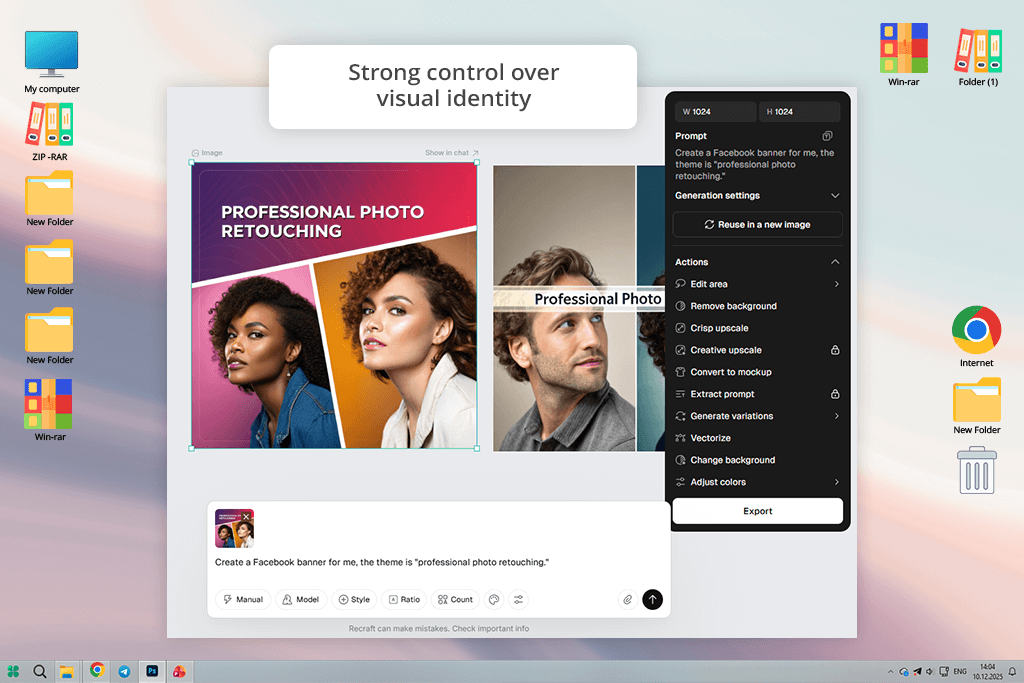 recraft interface
