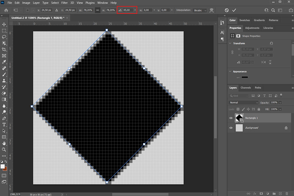 rectangle for halftone pattern in photoshop