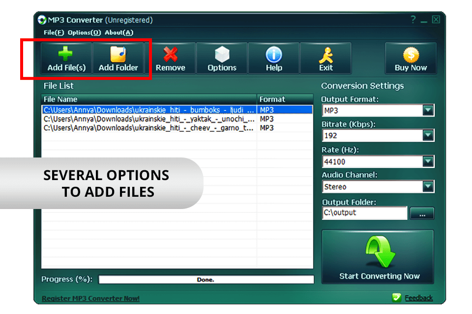 reezaa options to add files