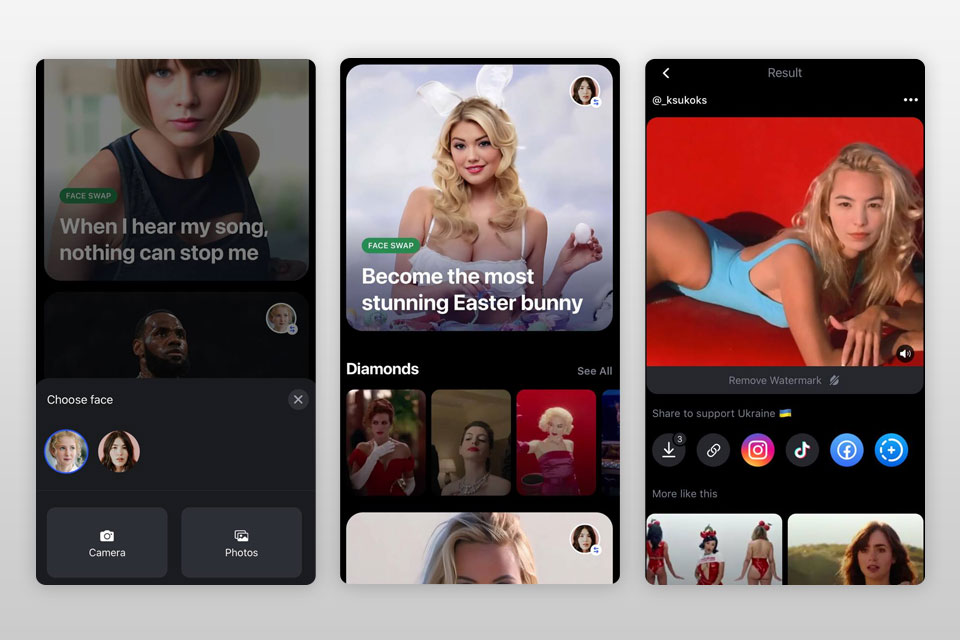 reface app like faceapp interface