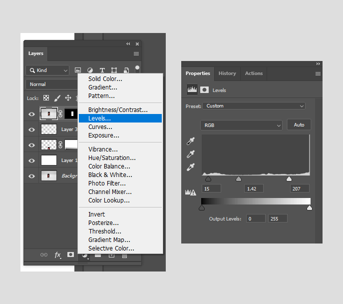 reflection in photoshop add contrast