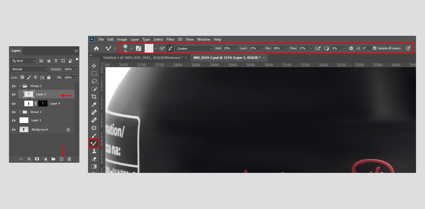 reflection in photoshop align the object’s color