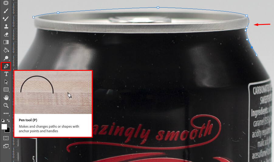 reflection in photoshop circle the object