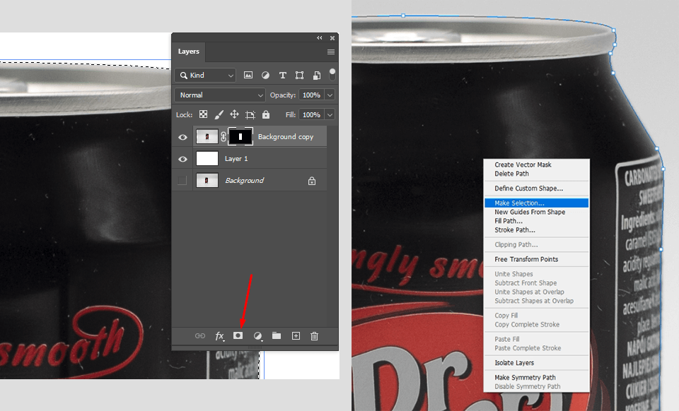 reflection in photoshop create a layer mask