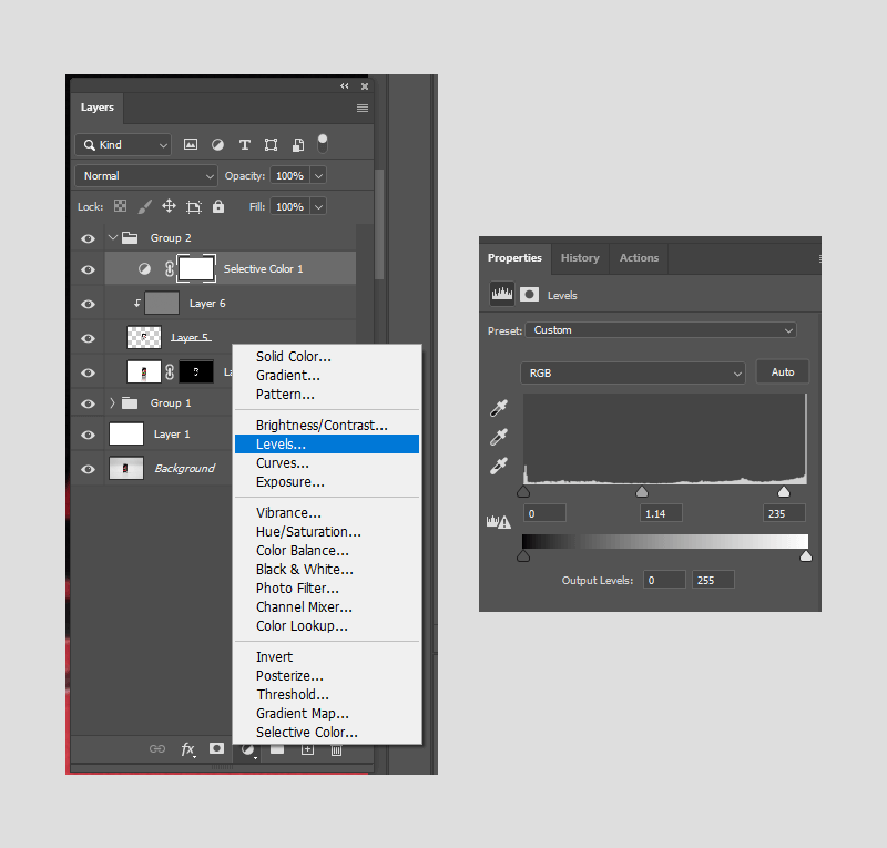 reflection in photoshop add more contrast