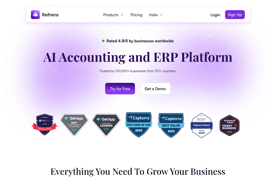 refrens accounting software for medium sized business