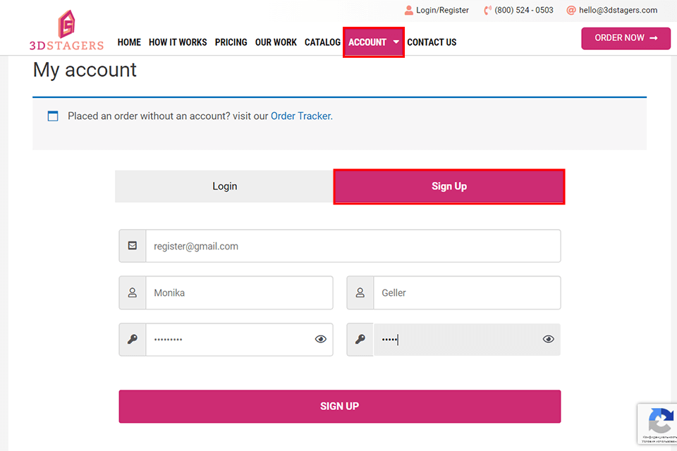 register on the 3d stagers site