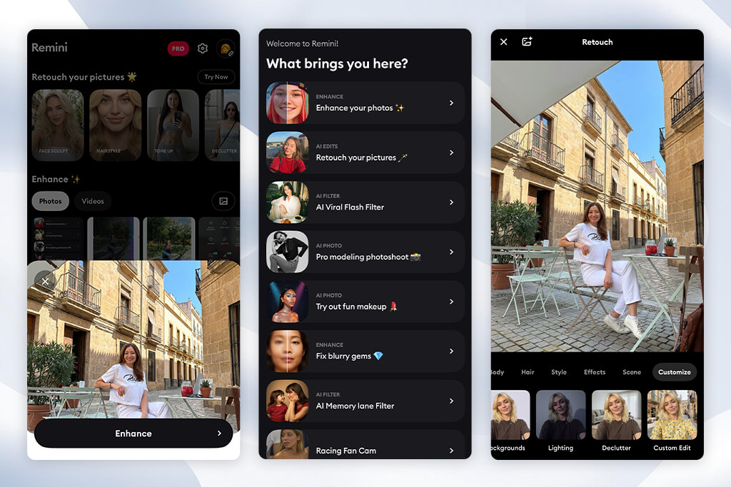 remini app to enhance photo quality