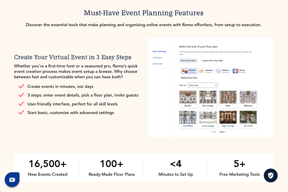remo event planning tool