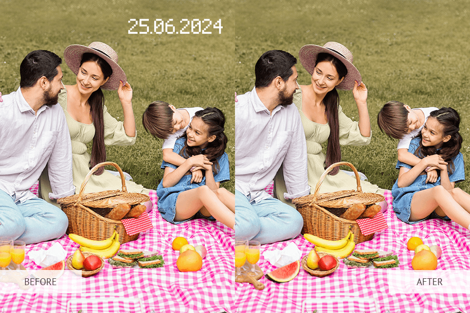 remove date stamp from photo app