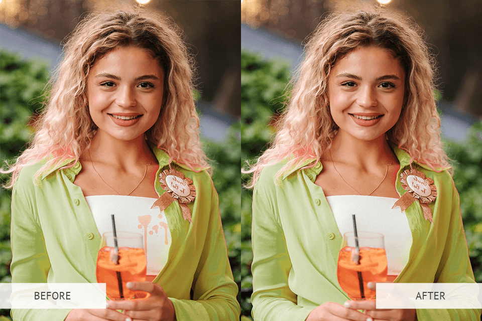 remove stains in pictures before after example