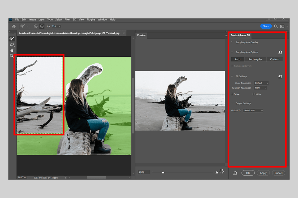 remove unwanted elements in photoshop