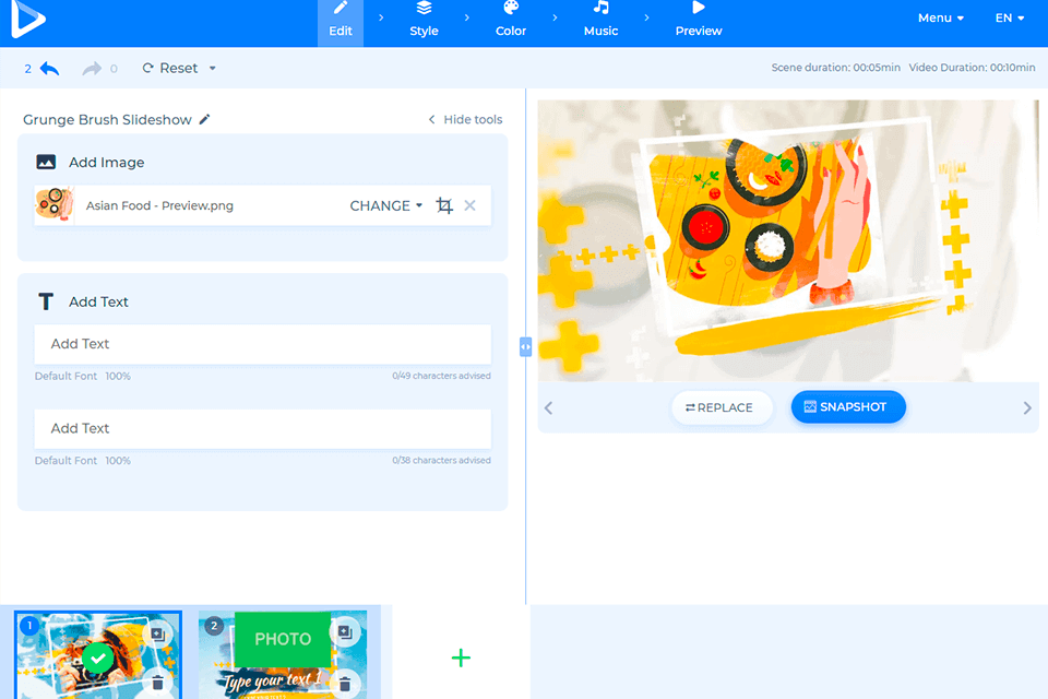 renderforest free promo video maker interface