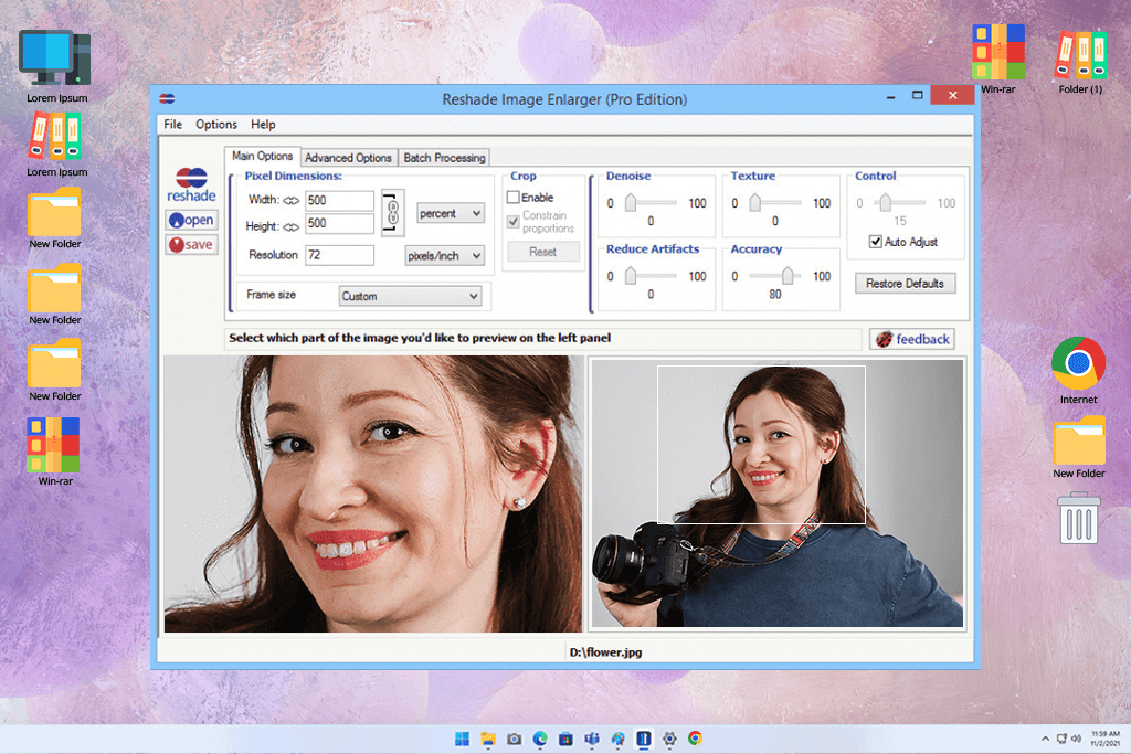 reshade photo enlargement software