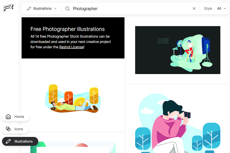 reshot site like unsplash website