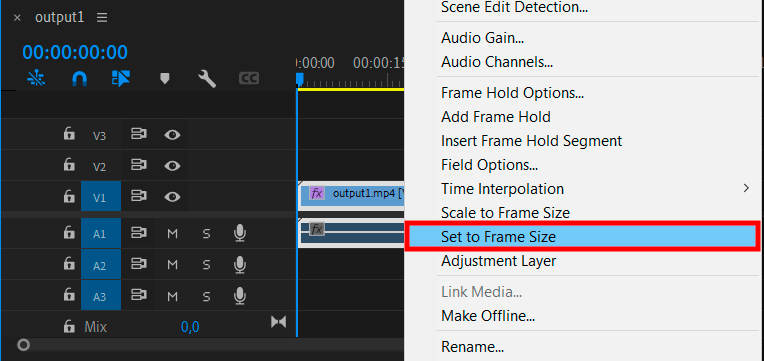 adobe premiere transition effect resizes clip