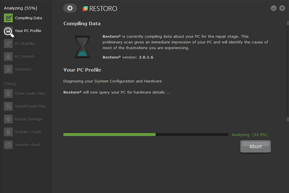restoro windows repair software interface