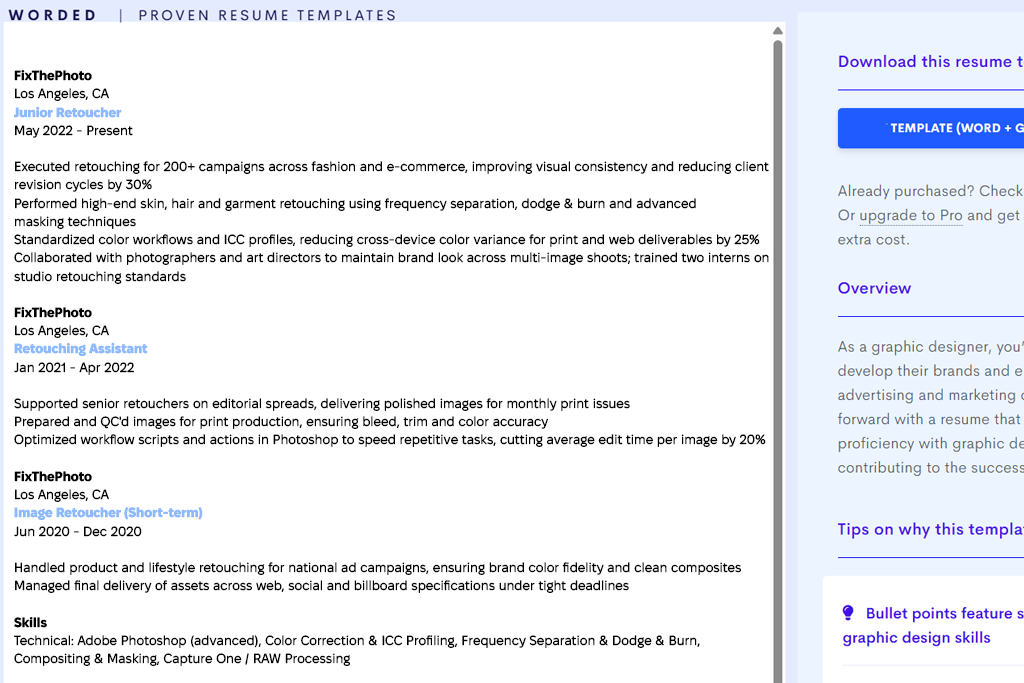resume worded ai resume builder