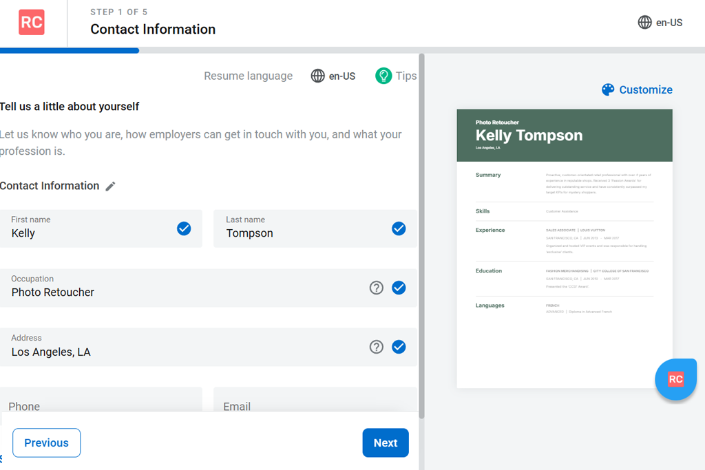 resumecoach ai resume builder