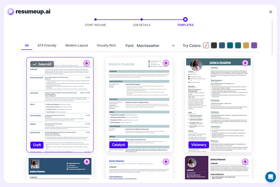 resumeup ai resume writing software