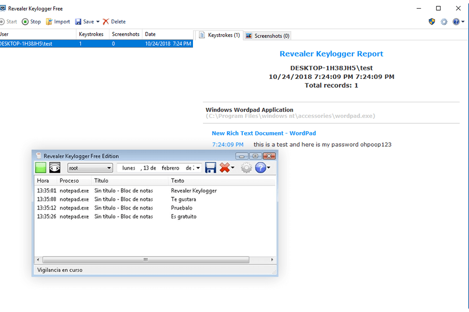 keylogger revealer free