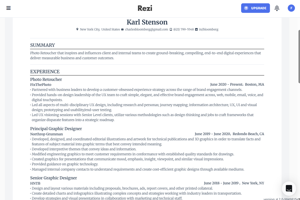 rezi ai resume builder