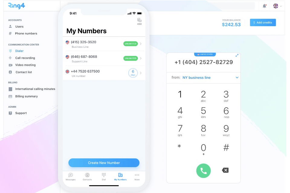 ring4 voip software interface