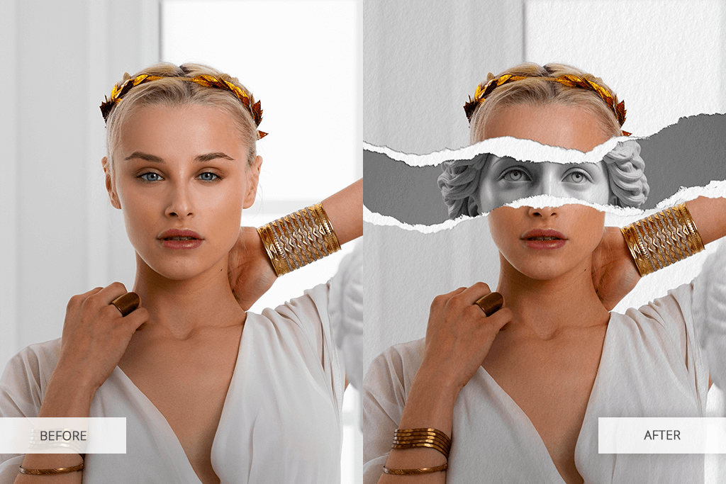 ripped paper effect photoshop result