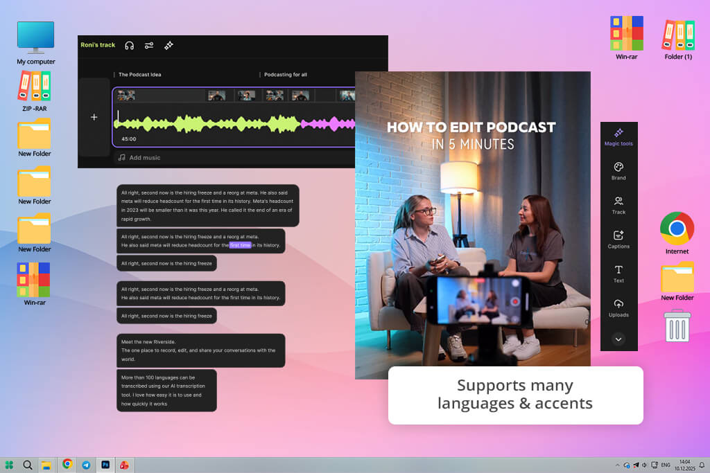 riverside free ai video transcriber