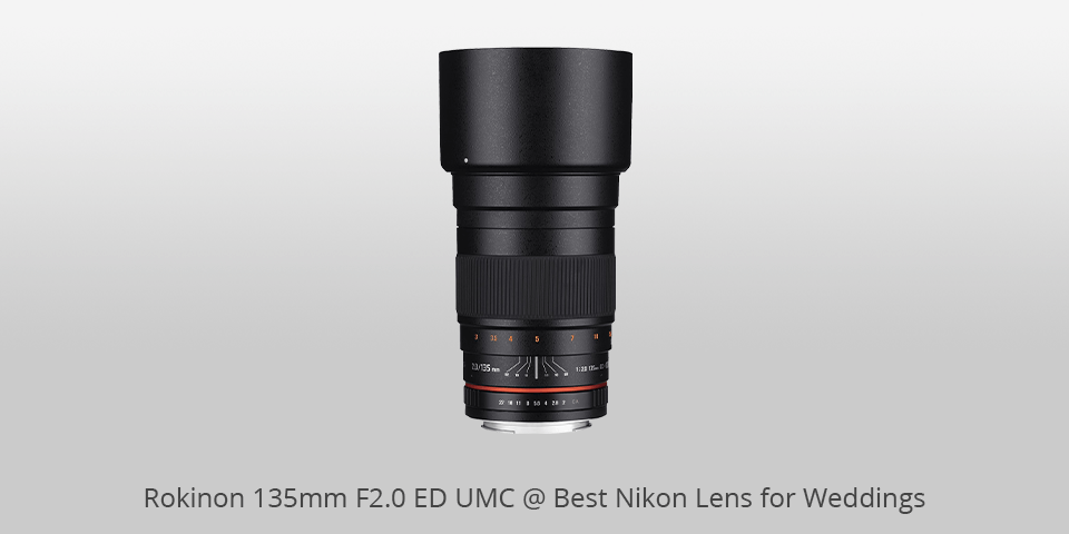 rokinon 135mm f2.0 ed umc nikon lens for weddings